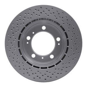 Porsche Boxster Brake Rotor (1) - Rear - R1 Concepts - GEOSPEC Coated Rotor - Drilled - `00-`08